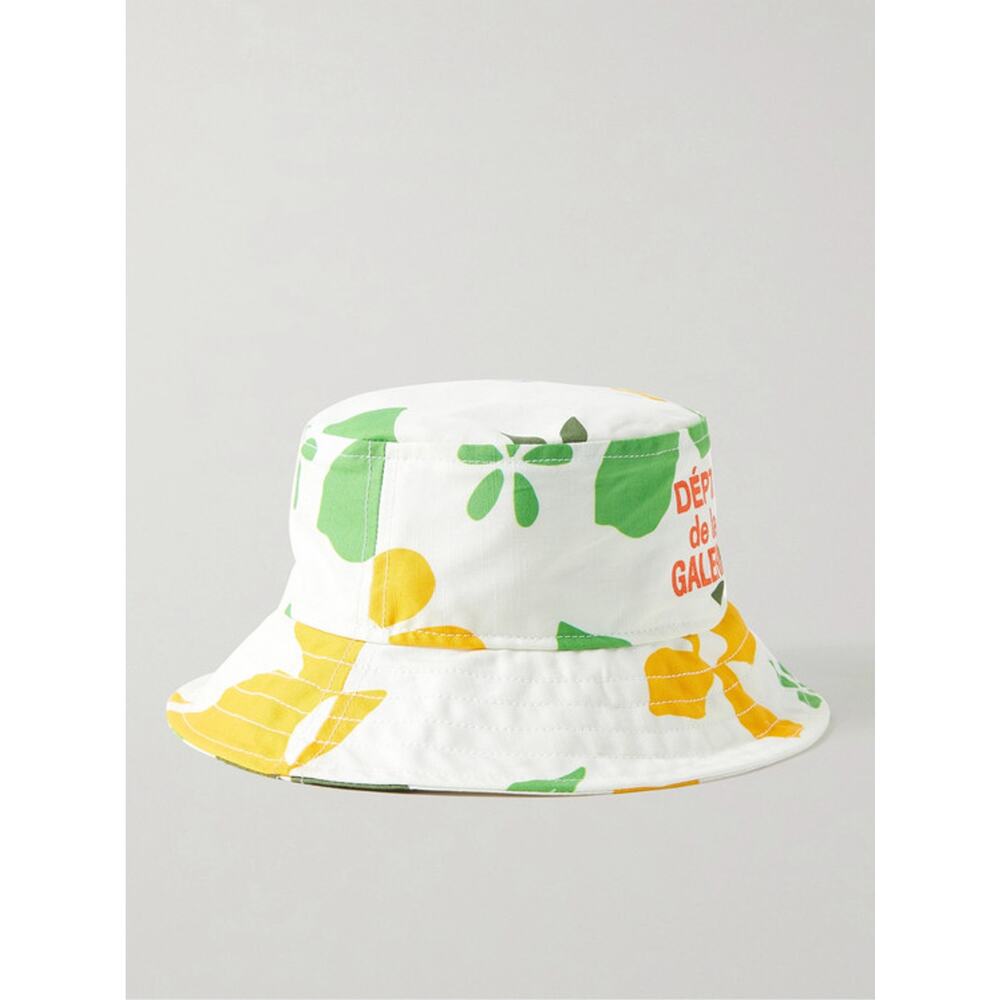 Gallery Dept 'Rodman' White Cotton Riley Printed Cotton-Twill Bucket Hat Size M